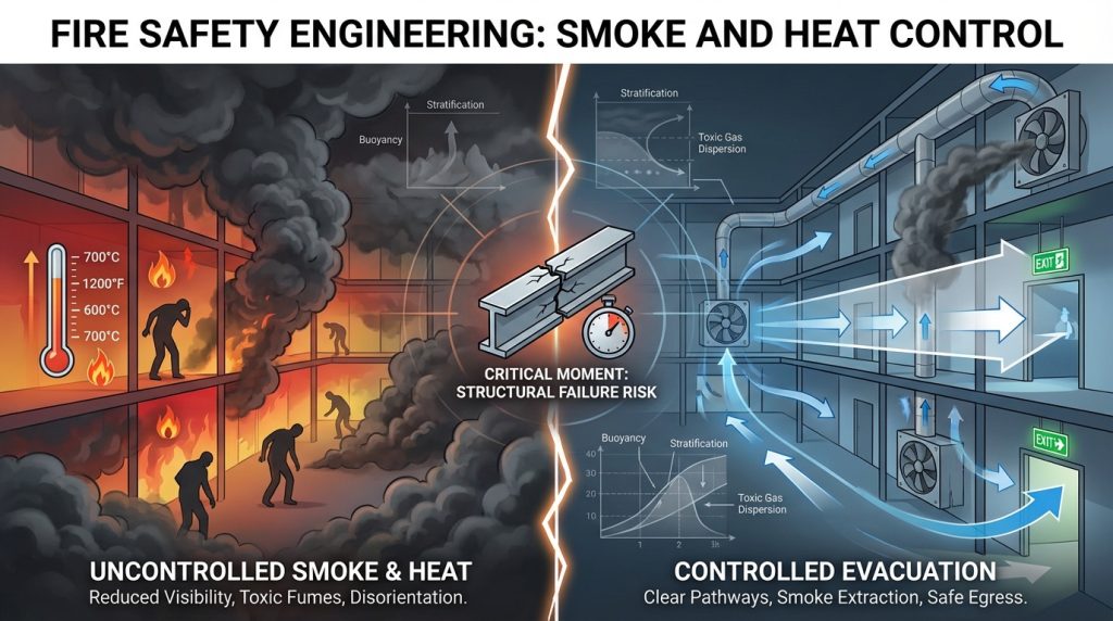 Controlled evacuation VS smoke & Heat